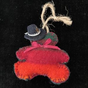 Handmade Pendleton Cowboy Bear Holiday Ornament